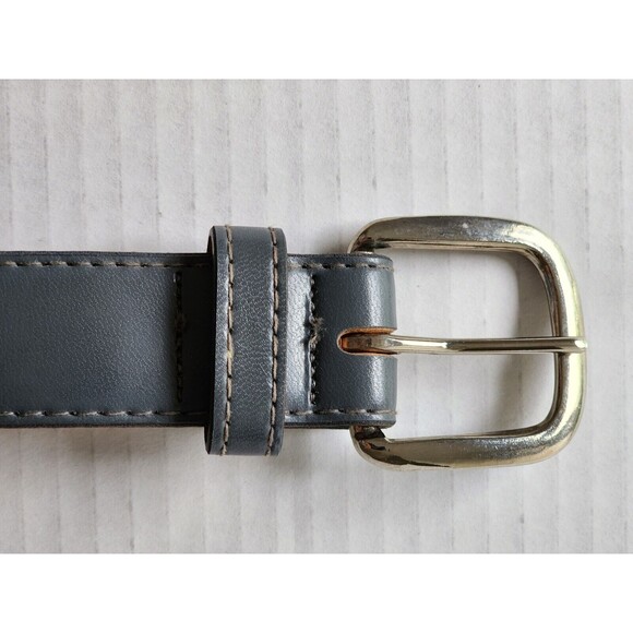 Haband Mens Genuine Bonded Leather Dress Belt 34 Grey Made in USA - Picture 5 of 9